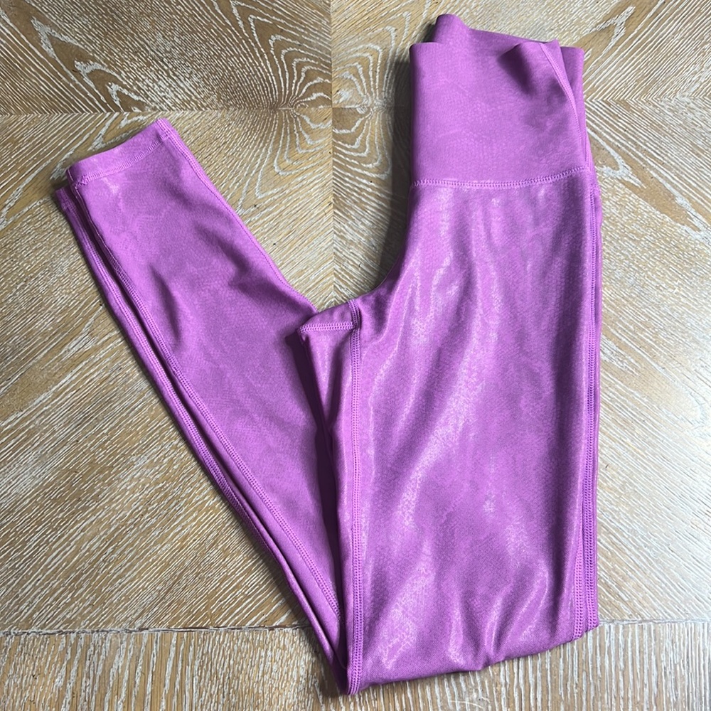 ELECTRIC YOGA Purple Python Embossed Faux Leather Leggings XS - Picture 8 of 15